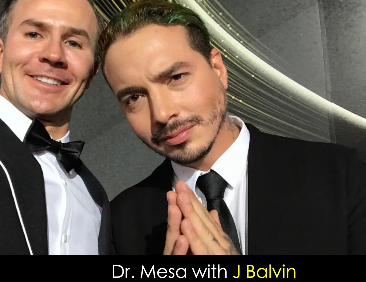 Dr. John Mesa, MD with J Balvin - Awake Facial Surgery Specialist New York City