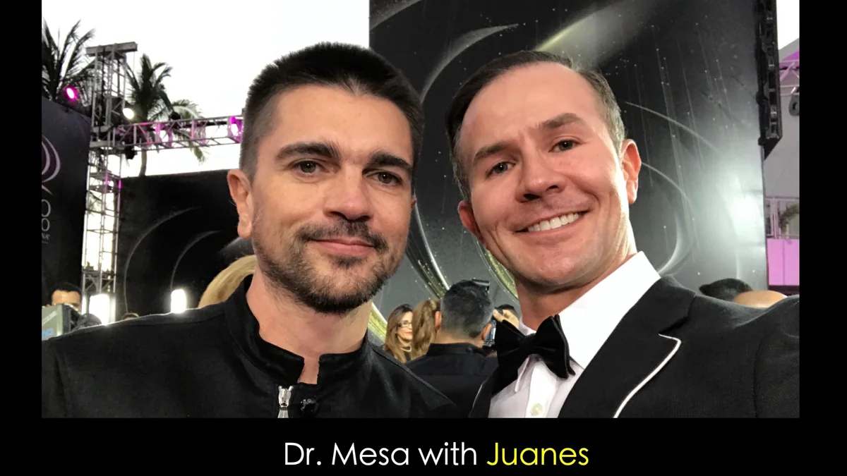 Dr. John Mesa, MD with Juanes - Award-Winning Plastic Surgeon New York City