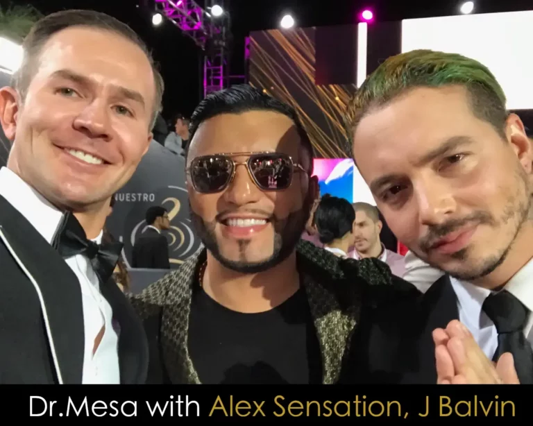Dr. John Mesa with celebrities, Alex Sensation and J Balvin