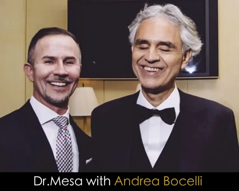 Dr. John Mesa with Andrea Bocelli
