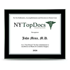 Dr. John Mesa's Top Doc Award 2026 in New York City