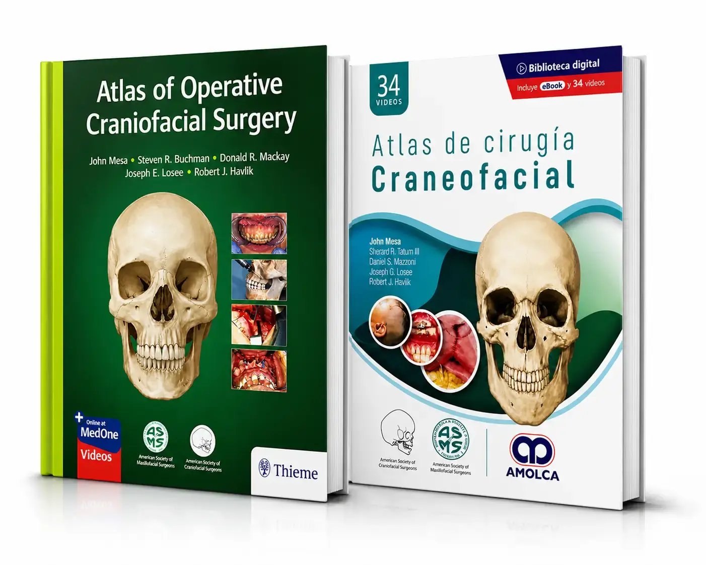 Dr. John Mesa, MD authored Books - Atlas of Cranofacial Surgery in English and Spanish version